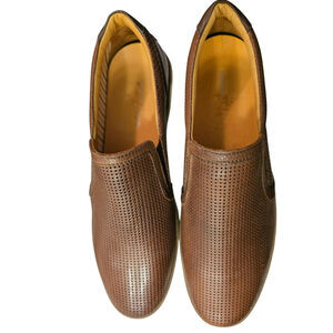 Donald Pliner Travis Brown Perforated Leather Slip-On Shoes Size 10.5M NWOT